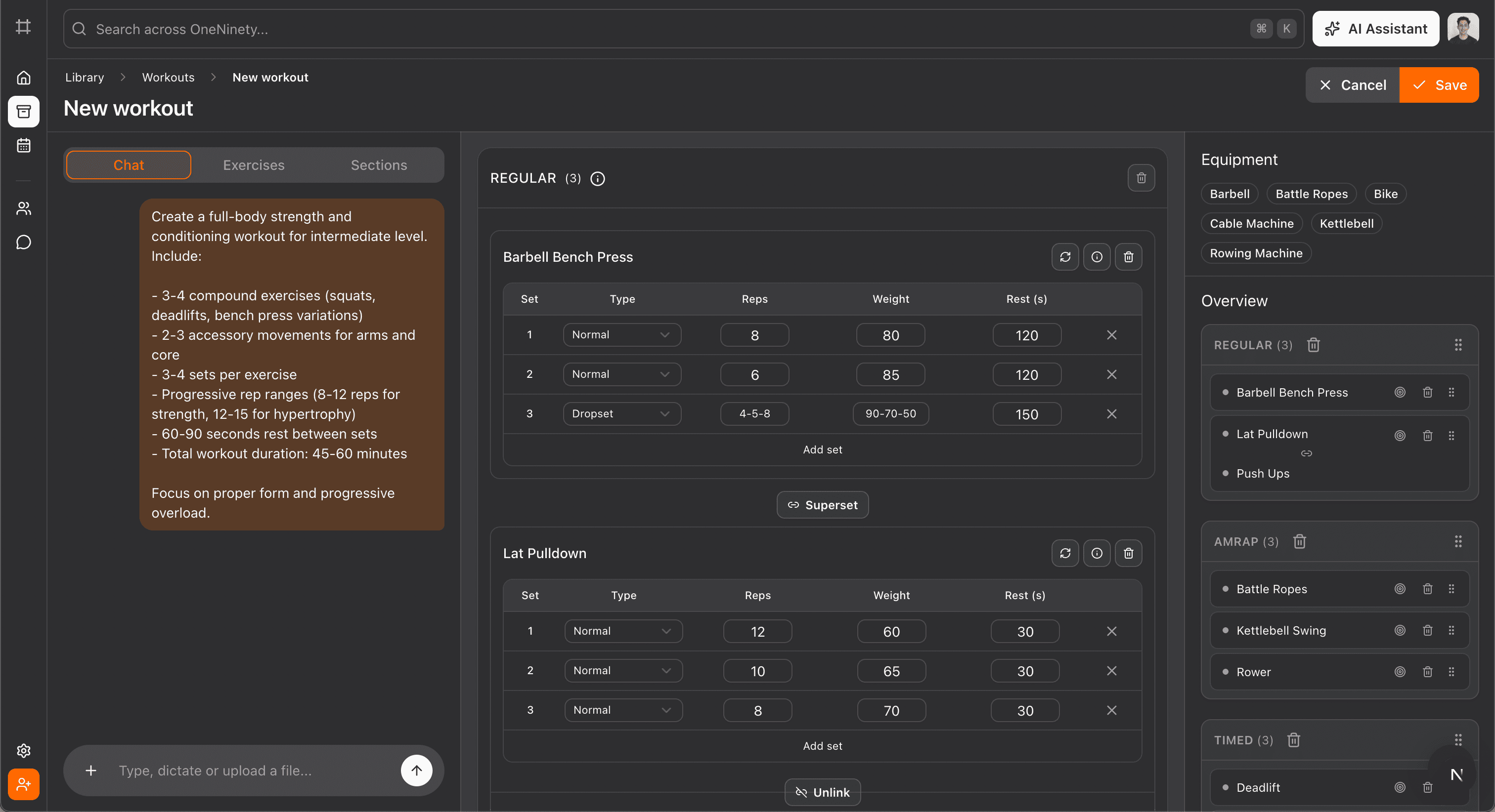 Exercise creation illustration dark