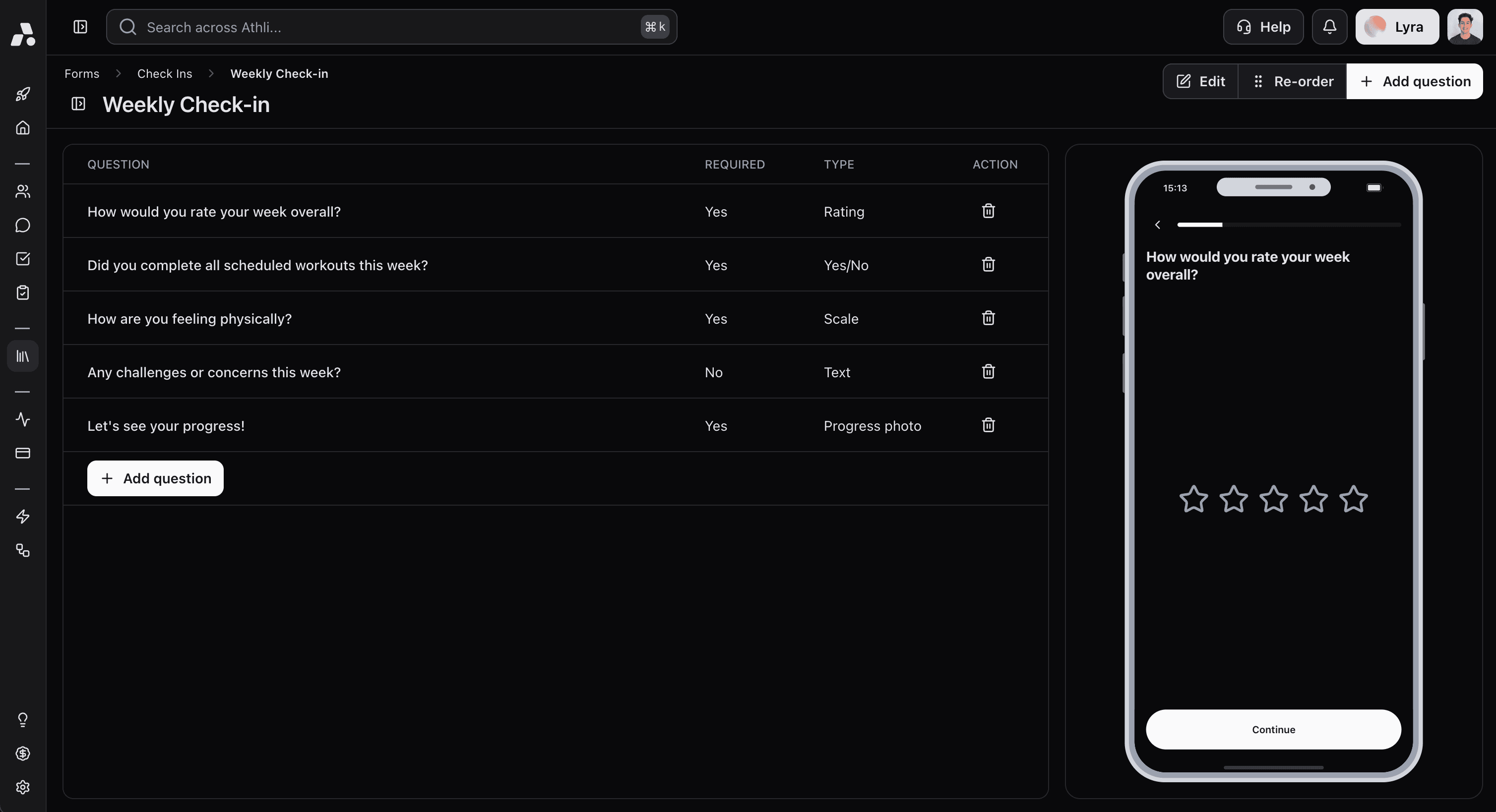 Athli Forms — Fully customizable forms that feed your data