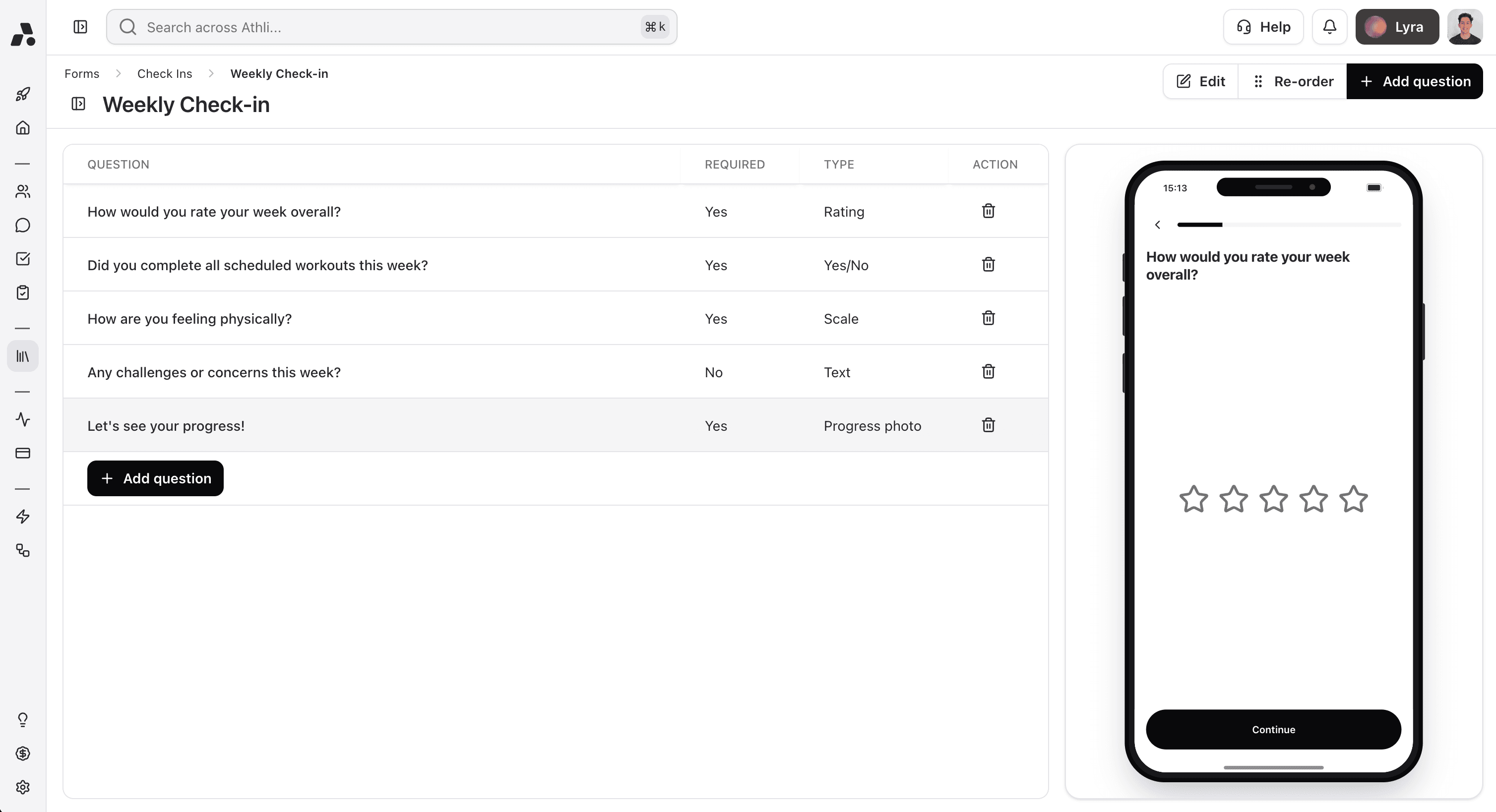 Athli Forms — Fully customizable forms that feed your data