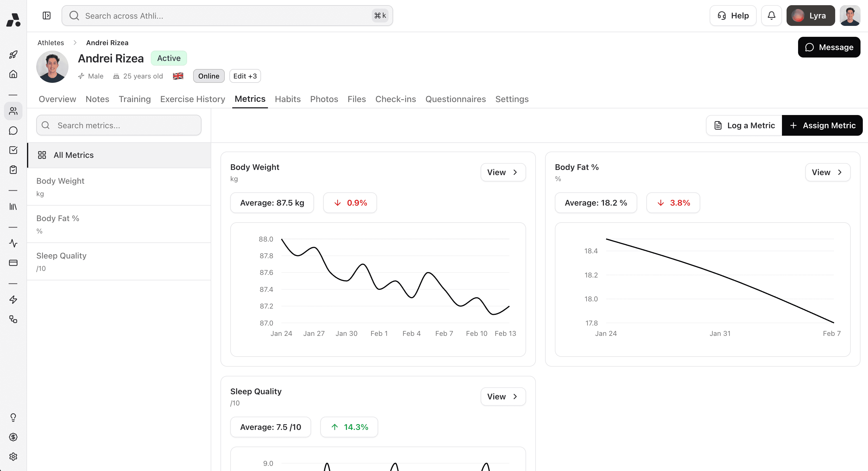 Athli Metrics — Track any metric that matters to you